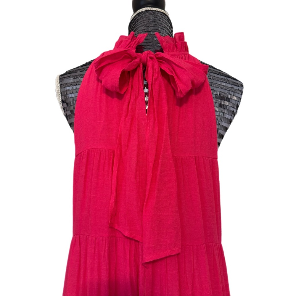 Entro Fuchsia Tiered Halter Flowy Maxi Dress Lined Women Size Large NWT - Picture 4 of 16